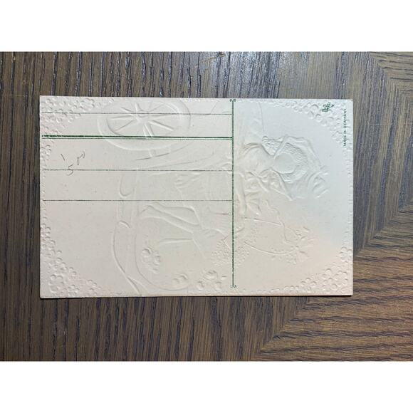 Birthday Greetings, Woman with Flowers in a Carriage, Vintage Postcard, - Picture 2 of 2